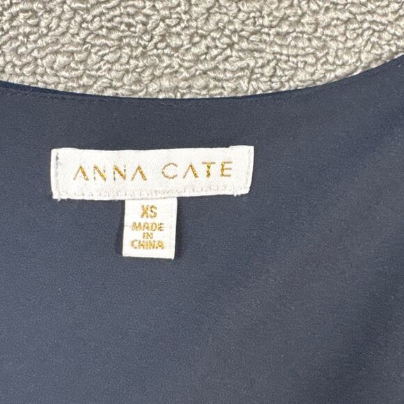 Anna Cate Meredith Maxi Dress Quiet Luxury Career Classic Navy Size XS - Picture 5 of 9